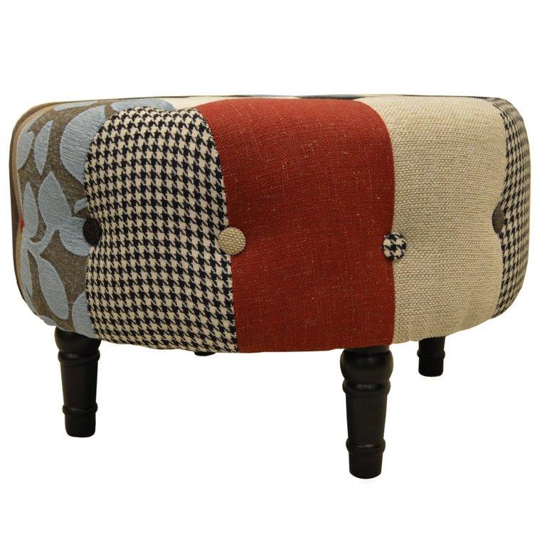 ClassicLiving 55Cm Wide Tufted Round Floral Footstool Ottoman & Reviews